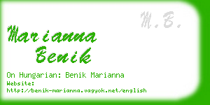 marianna benik business card